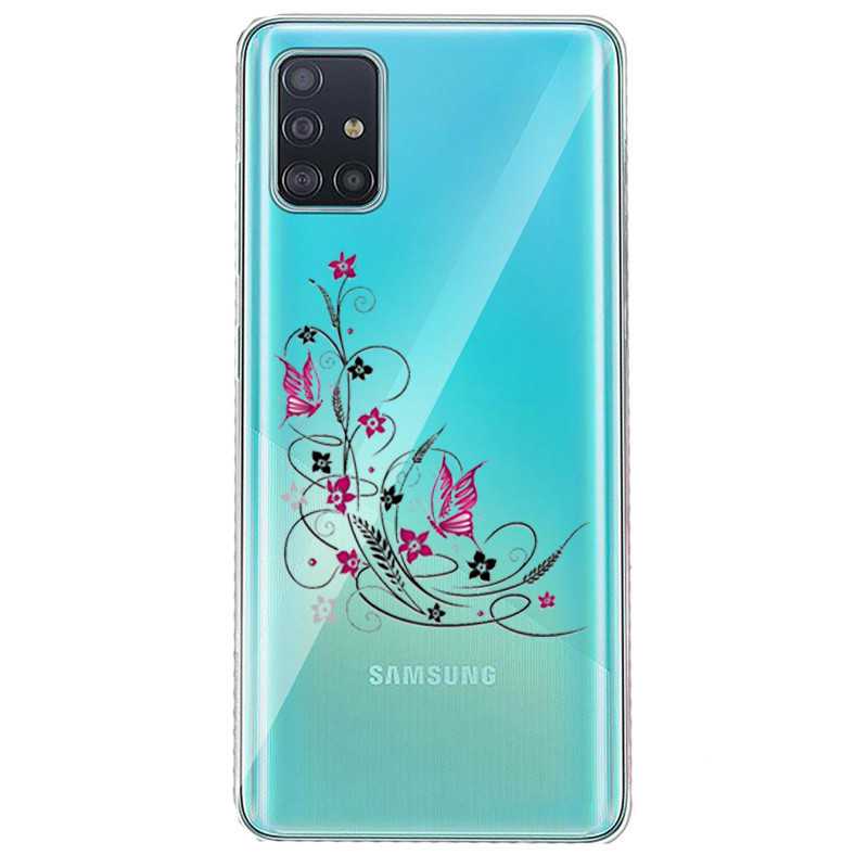 Coque transparente pour Huawei P40 feminine fleur papillon