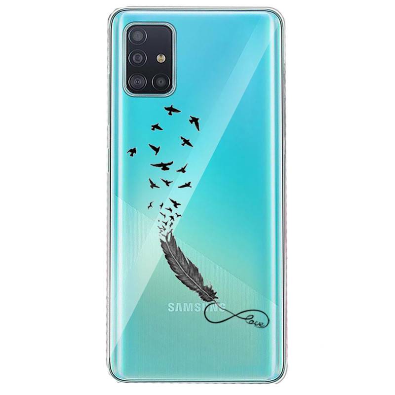 Coque transparente pour Huawei P40 feminine plume infini