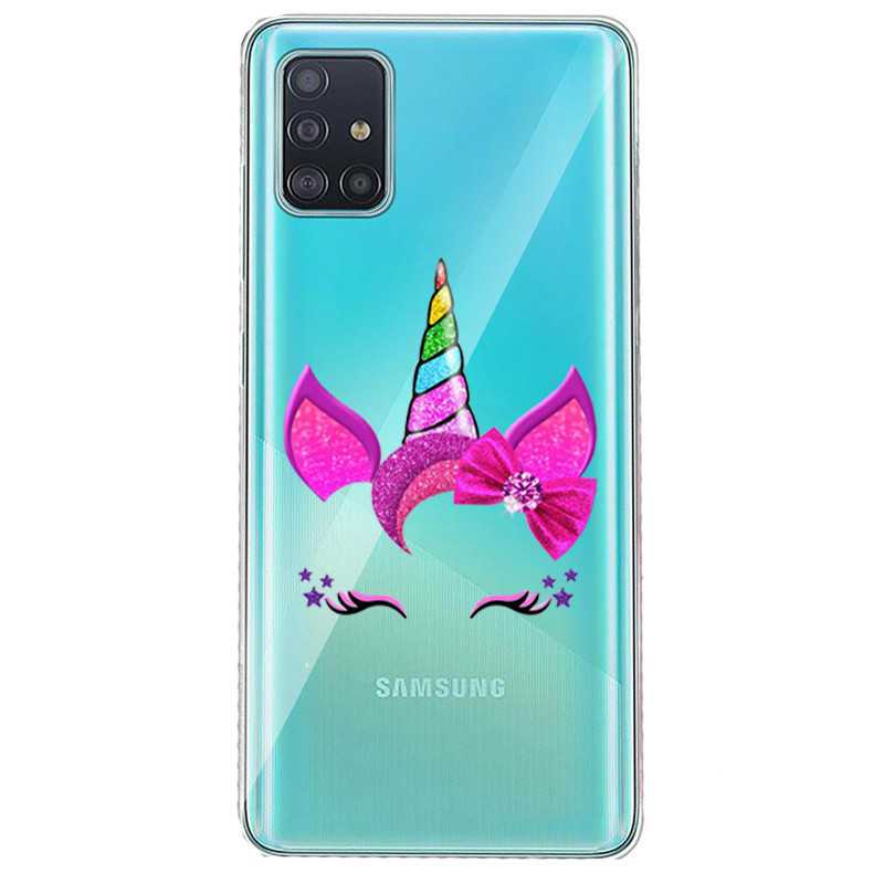 Coque transparente pour Huawei P40 Licorne paillette