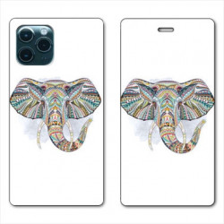 RV Housse cuir portefeuille pour Samsung Galaxy A51 Ethniques Elephant Color B