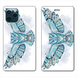 RV Housse cuir portefeuille pour Huawei P40 Lite Ethniques Hibou B