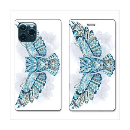 RV Housse cuir portefeuille pour Huawei P40 Lite Ethniques Hibou B