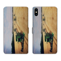 RV Housse cuir portefeuille pour Samsung Galaxy A01 Agriculture Moissonneuse
