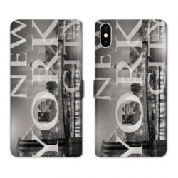 RV Housse cuir portefeuille pour Samsung Galaxy A01 Amerique USA New York