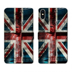 RV Housse cuir portefeuille pour Samsung Galaxy A01 Angleterre UK Jean's
