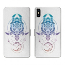 RV Housse cuir portefeuille pour Samsung Galaxy A01 Animaux Maori tortue color