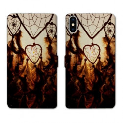 RV Housse cuir portefeuille pour Samsung Galaxy A01 attrape reve Noir