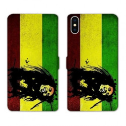 RV Housse cuir portefeuille pour Samsung Galaxy A01 Bob Marley Drapeau