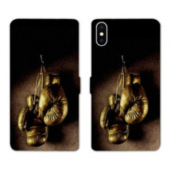 RV Housse cuir portefeuille pour Samsung Galaxy A01 Boxe gant vintage
