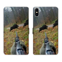 RV Housse cuir portefeuille pour Samsung Galaxy A01 chasse Vision Tir