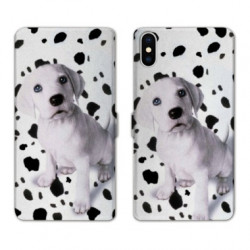RV Housse cuir portefeuille pour Samsung Galaxy A01 Chien dalmatien