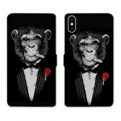 RV Housse cuir portefeuille pour Samsung Galaxy A01 Decale Singe Mafia