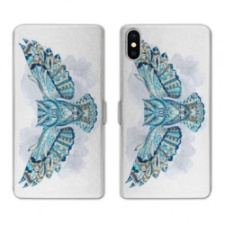 RV Housse cuir portefeuille pour Samsung Galaxy A01 Ethniques Hibou B