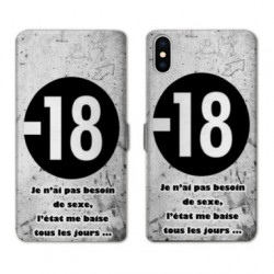 RV Housse cuir portefeuille pour Samsung Galaxy A01 Humour 18 ans