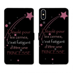 RV Housse cuir portefeuille pour Samsung Galaxy A01 Humour princesse