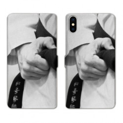 RV Housse cuir portefeuille pour Samsung Galaxy A01 Judo Kimono