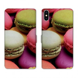 RV Housse cuir portefeuille pour Samsung Galaxy A01 Macaron