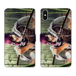 RV Housse cuir portefeuille pour Samsung Galaxy A01 Manga bambou