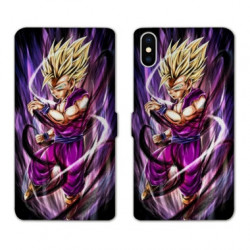 RV Housse cuir portefeuille pour Samsung Galaxy A01 Manga Dragon Ball Sangohan violet