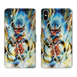 RV Housse cuir portefeuille pour Samsung Galaxy A01 Manga Dragon Ball Sangoku Blanc