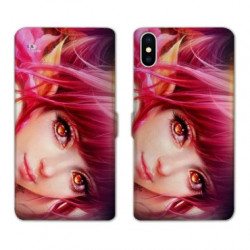RV Housse cuir portefeuille pour Samsung Galaxy A01 Manga Elfe