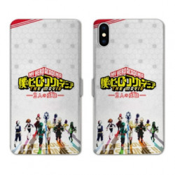 RV Housse cuir portefeuille pour Samsung Galaxy A01 Manga My hero academia blanc