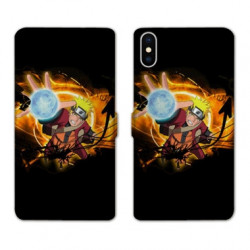 RV Housse cuir portefeuille pour Samsung Galaxy A01 Manga Naruto noir