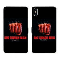 RV Housse cuir portefeuille pour Samsung Galaxy A01 Manga One Punch Man poing