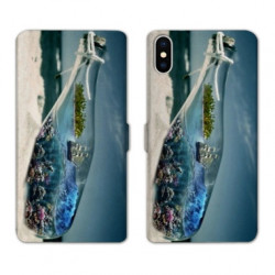RV Housse cuir portefeuille pour Samsung Galaxy A01 Mer Bouteille