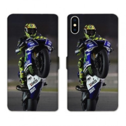 RV Housse cuir portefeuille pour Samsung Galaxy A01 Moto Wheeling