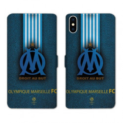 RV Housse cuir portefeuille pour Samsung Galaxy A01 Olympique Marseille OM Bande
