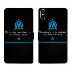 RV Housse cuir portefeuille pour Samsung Galaxy A01 Olympique Marseille OM Fier etre Marseillais