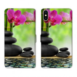 RV Housse cuir portefeuille pour Samsung Galaxy A01 orchidee eau