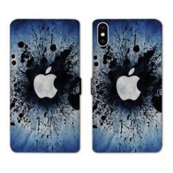 RV Housse cuir portefeuille pour Samsung Galaxy A01 Pomme éclaboussure