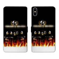RV Housse cuir portefeuille pour Samsung Galaxy A01 pompier soldat