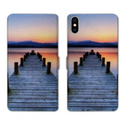 RV Housse cuir portefeuille pour Samsung Galaxy A01 Ponton