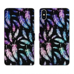 RV Housse cuir portefeuille pour Samsung Galaxy A01 Psychedelic Plume