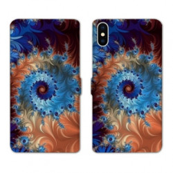 RV Housse cuir portefeuille pour Samsung Galaxy A01 Psychedelic Spirale