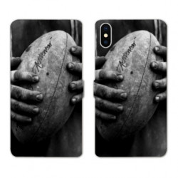 RV Housse cuir portefeuille pour Samsung Galaxy A01 Rugby ballon vintage