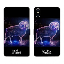 RV Housse cuir portefeuille pour Samsung Galaxy A01 signe zodiaque 2 Bélier