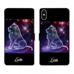 RV Housse cuir portefeuille pour Samsung Galaxy A01 signe zodiaque 2 Lion