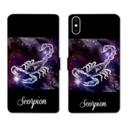RV Housse cuir portefeuille pour Samsung Galaxy A01 signe zodiaque 2 Scorpion