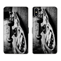 RV Housse cuir portefeuille pour Samsung Galaxy A01 Skate Vintage
