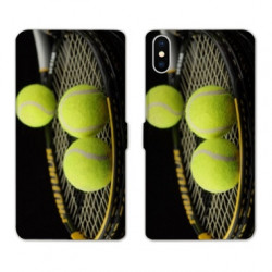 RV Housse cuir portefeuille pour Samsung Galaxy A01 Tennis Balls