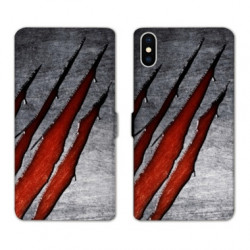 RV Housse cuir portefeuille pour Samsung Galaxy A01 Texture beton