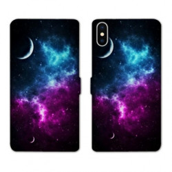 RV Housse cuir portefeuille pour Samsung Galaxy A01 Univers Bleu violet