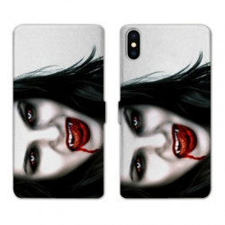 RV Housse cuir portefeuille pour Samsung Galaxy A01 Vampire blanc