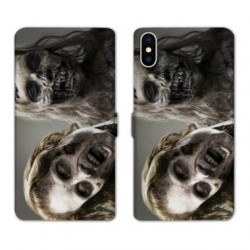RV Housse cuir portefeuille pour Samsung Galaxy A01 Zombie blanc