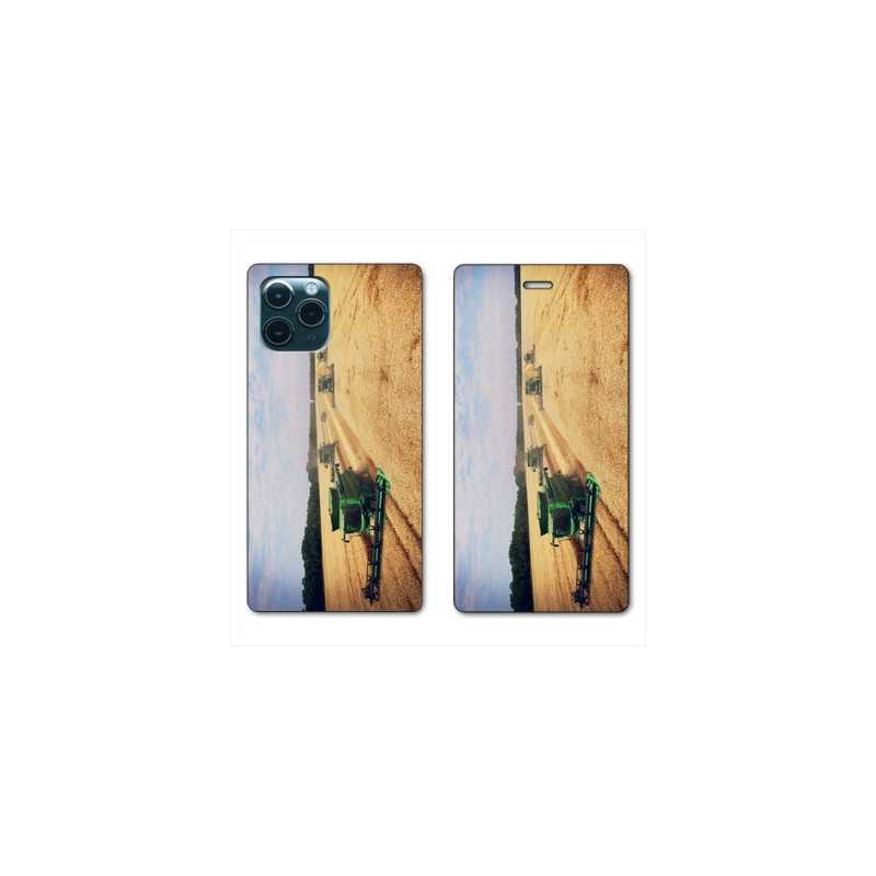 RV Housse cuir portefeuille pour Huawei P40 Agriculture Moissonneuse