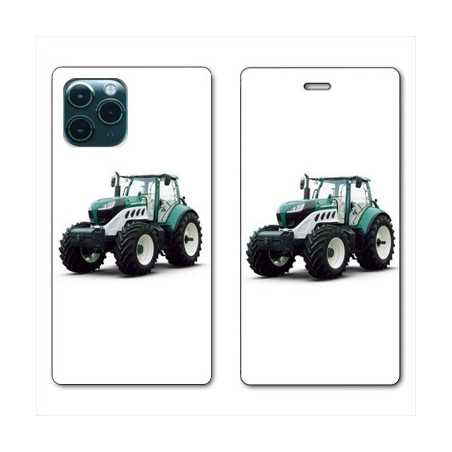 RV Housse cuir portefeuille pour Huawei P40 Agriculture Tracteur Blanc